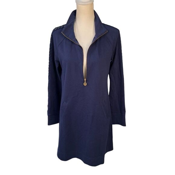 Lilly Pulitzer Skipper Popover Dress  UPF 50+ Navy Blue Size Small - Picture 2 of 11